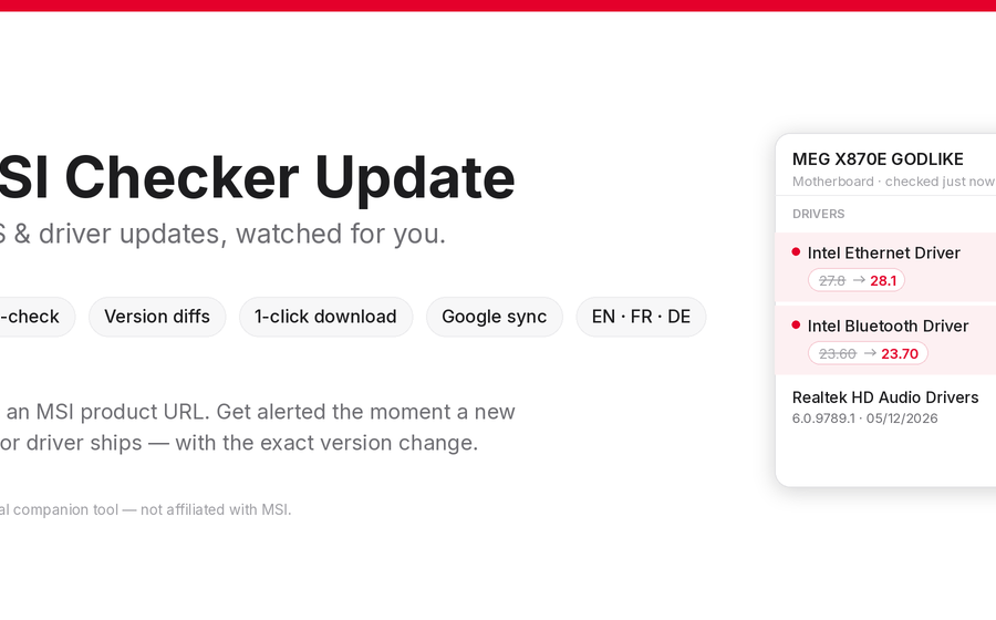 MSI Checker Update