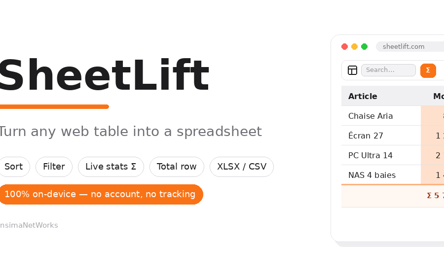 SheetLift